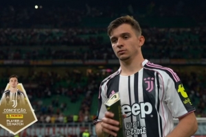 传球成功率高达96.9%！孔塞桑被评为米兰0-0尤文全场最佳