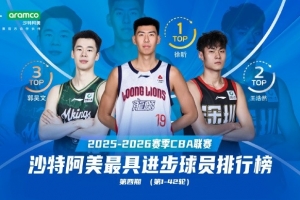 2025-2026赛季CBA联赛第1-42轮沙特阿美最具进步球员：徐昕
